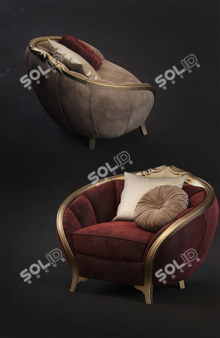 Luxurious Goldcomfort Paradise Armchair 3D model image 3