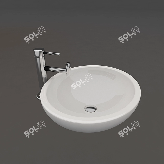 Graceful Washbasin: A Design Sensation 3D model image 1