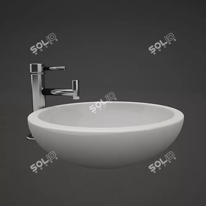 Graceful Washbasin: A Design Sensation 3D model image 2