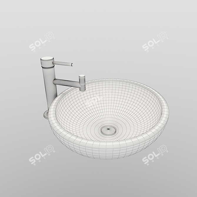 Graceful Washbasin: A Design Sensation 3D model image 3