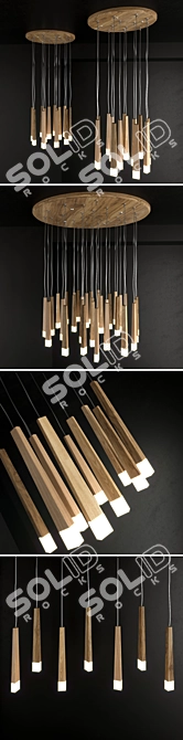 Natural Ash LED Pendant Lamp 3D model image 2