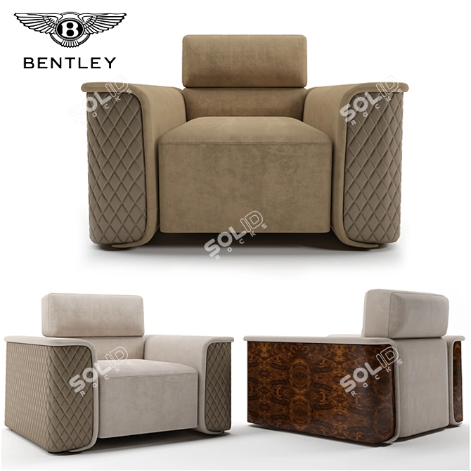 Elegant Portobello Armchair 3D model image 1