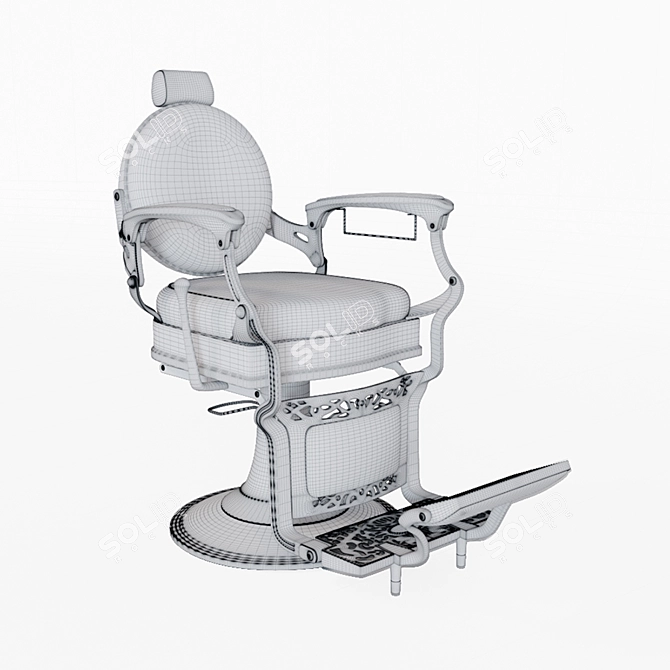 Vintage-Inspired Capone Barber Chair 3D model image 3