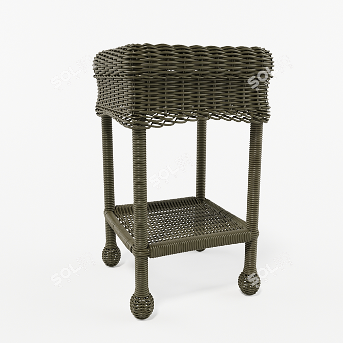 Plough & Hearth Wicker Patio Table 3D model image 1