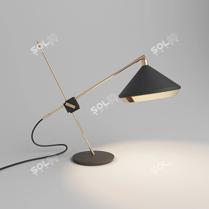 Art Deco-inspired Brass Shear Lamp 3D model image 1