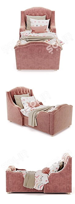 Cute Bunny Bed for Kids 3D model image 2