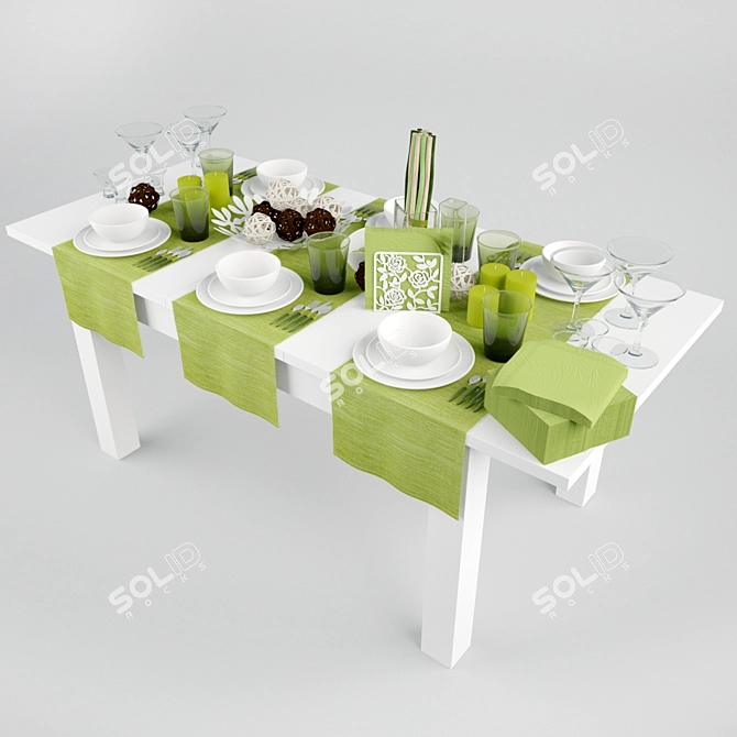 IKEA Table Setting Set 3D model image 1