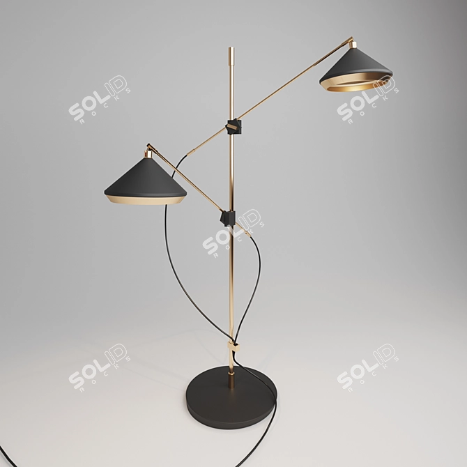 Adjustable Bert Frank Shear Floor Lamp 3D model image 1