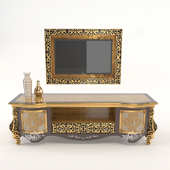 Royal Palace TV Stand: Elegant and Functional 3D model image 2