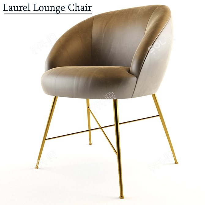 Elegant Laurel Lounge Chair 3D model image 1