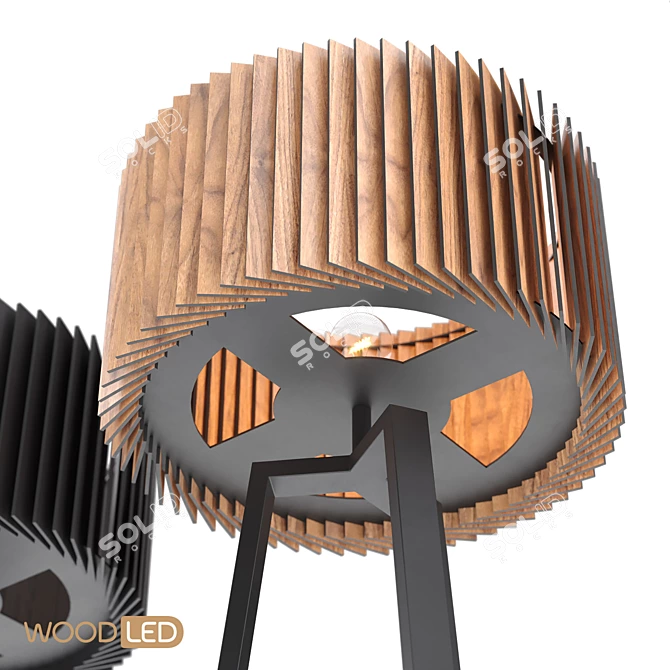 Woodled Rotor Floor Lamp 3D model image 2