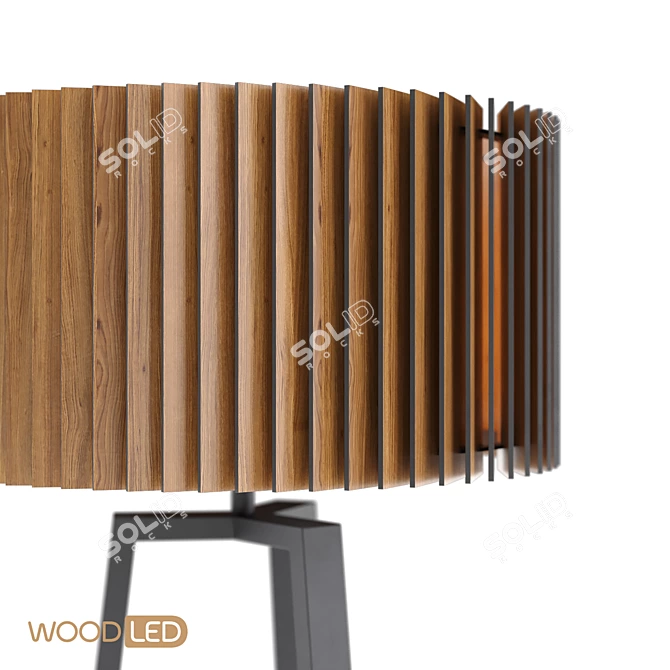 Woodled Rotor Floor Lamp 3D model image 3