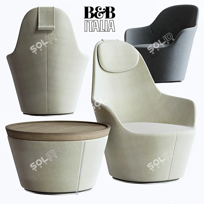 Elegant B&B Italia Armchair 3D model image 1