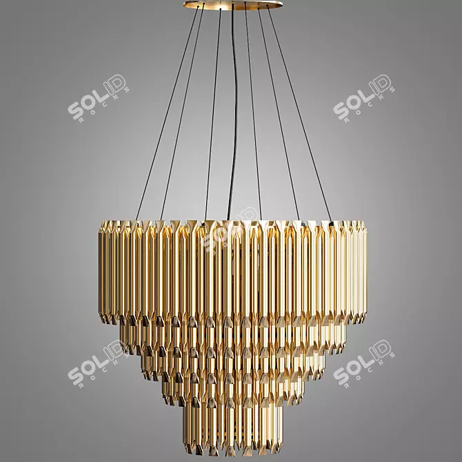 Elegant Matheny Chandelier: Single Tier 3D model image 1