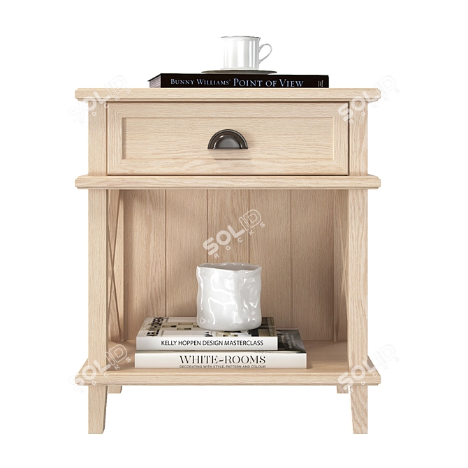 Cambridge Pedestal Bedside Table 3D model image 2