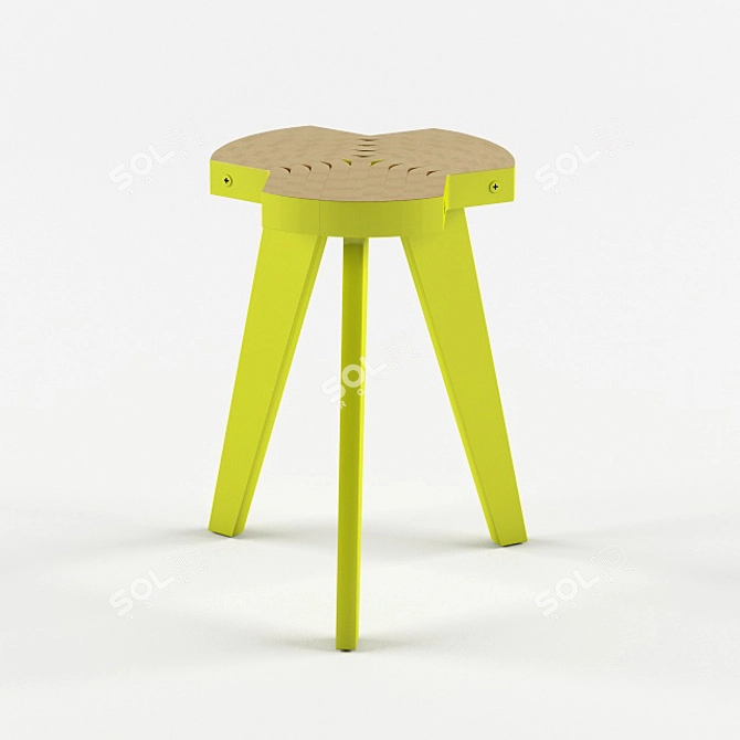 Bent Plywood Chair 3D model image 1