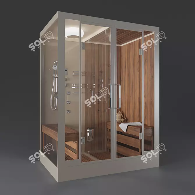 Luxury Cabin with Finnish Sauna 3D model image 1