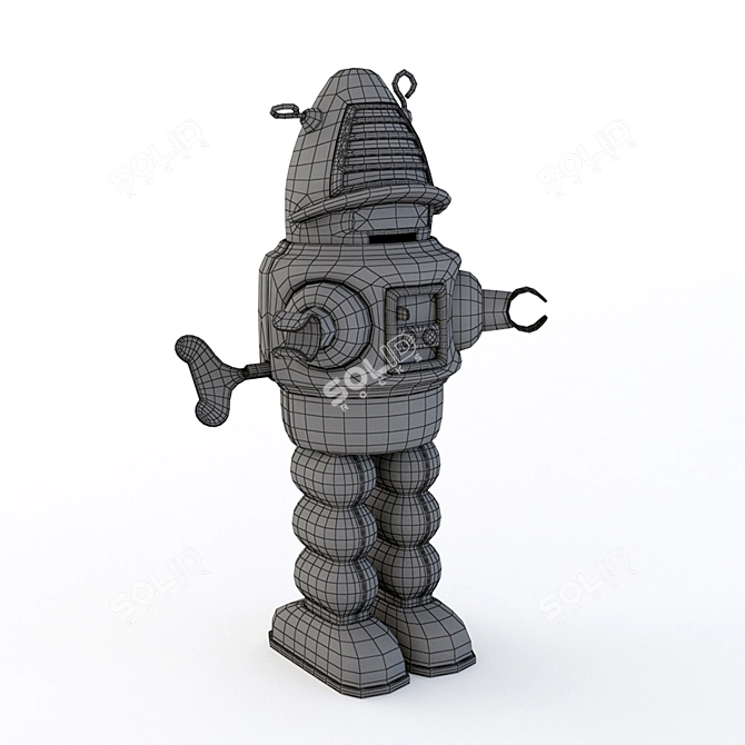 Title: Retro Replica Planet Robot Toy 3D model image 2