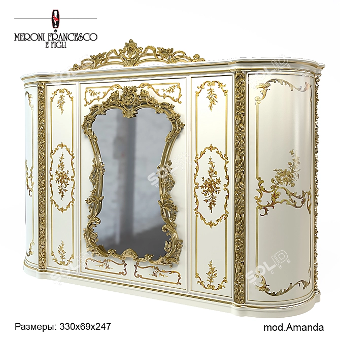 Italian Designer Wardrobe "Amanda 3D model image 1