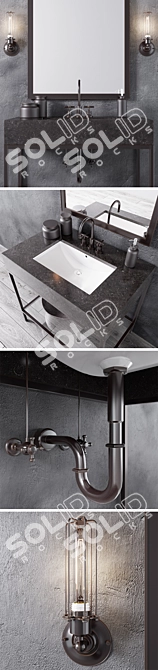 Hudson Metal Sink Stand 3D model image 2