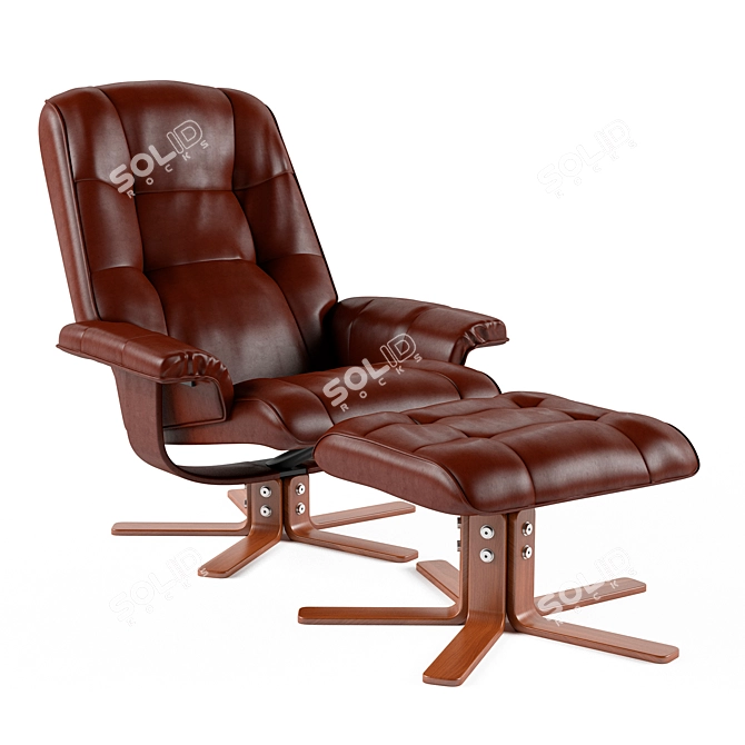 Carter Recliner & Ottoman Set 3D model image 1