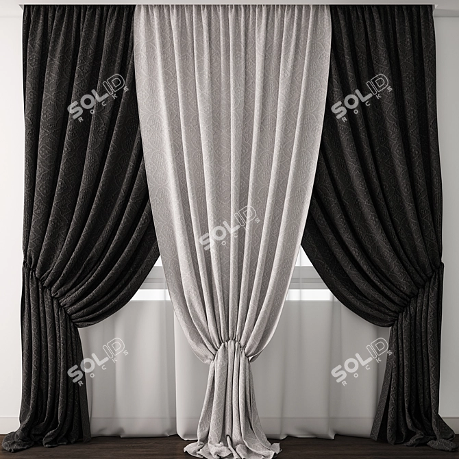 Elegant Curtain Design 3D model image 1