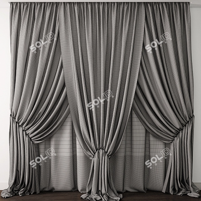 Elegant Curtain Design 3D model image 3