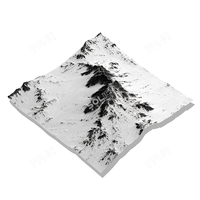 Majestic Mountain Peaks 3D model image 2