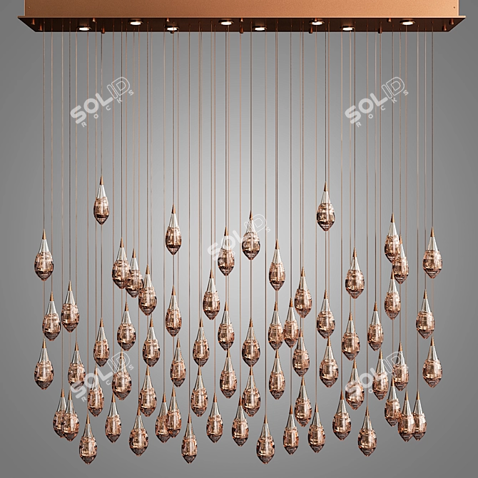 Ethereal Glass Light Chandelier 3D model image 1