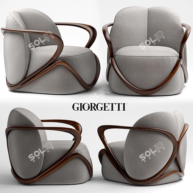 Giorgetti Hug Armchair: Perfect Comfort in Style 3D model image 1