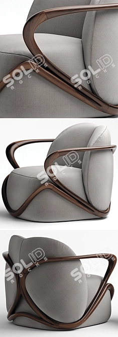 Giorgetti Hug Armchair: Perfect Comfort in Style 3D model image 2