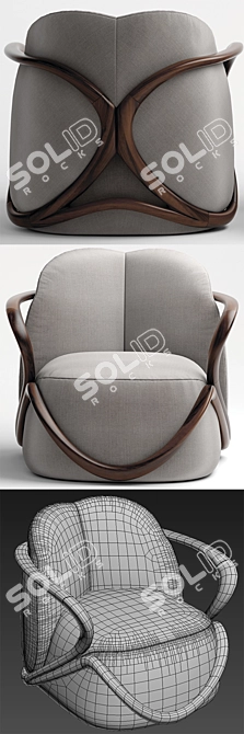 Giorgetti Hug Armchair: Perfect Comfort in Style 3D model image 3