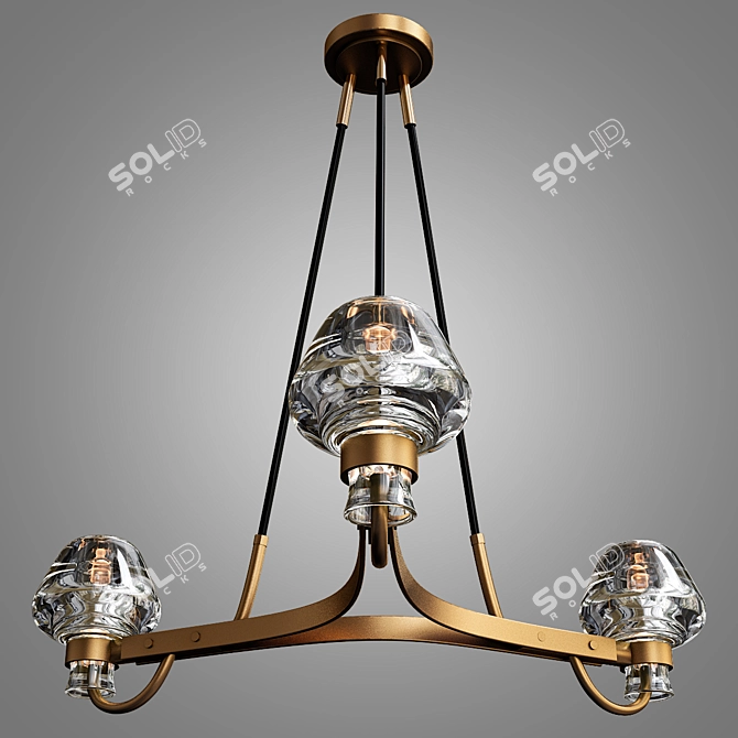 Luxury Montalembert Chandelier - 3 Lights 3D model image 1