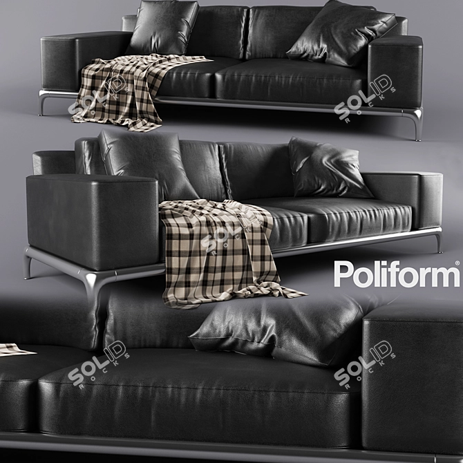 Elegant Poliform Park Sofa 3D model image 1