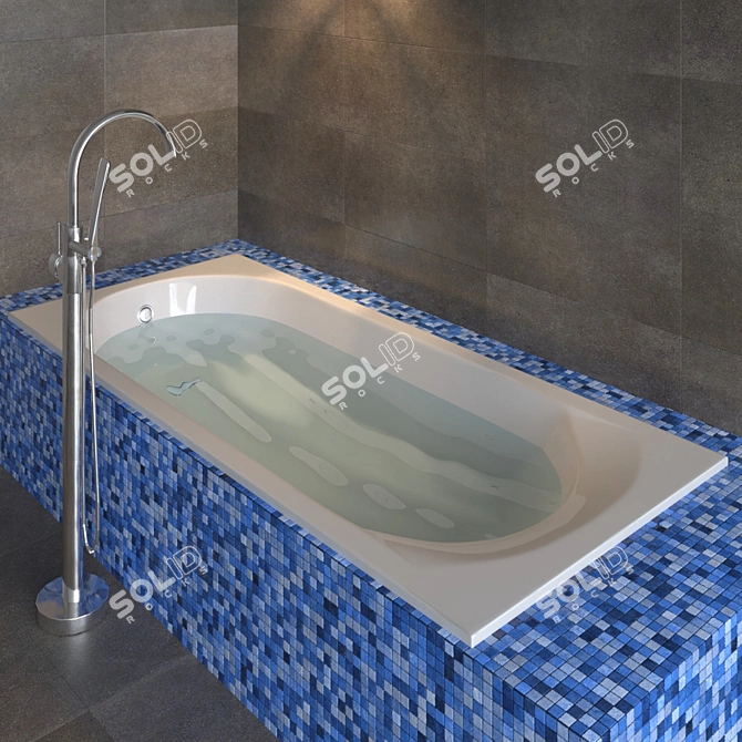 Luxury Riho Miami Bath with Ravak Floor Mixer 3D model image 3