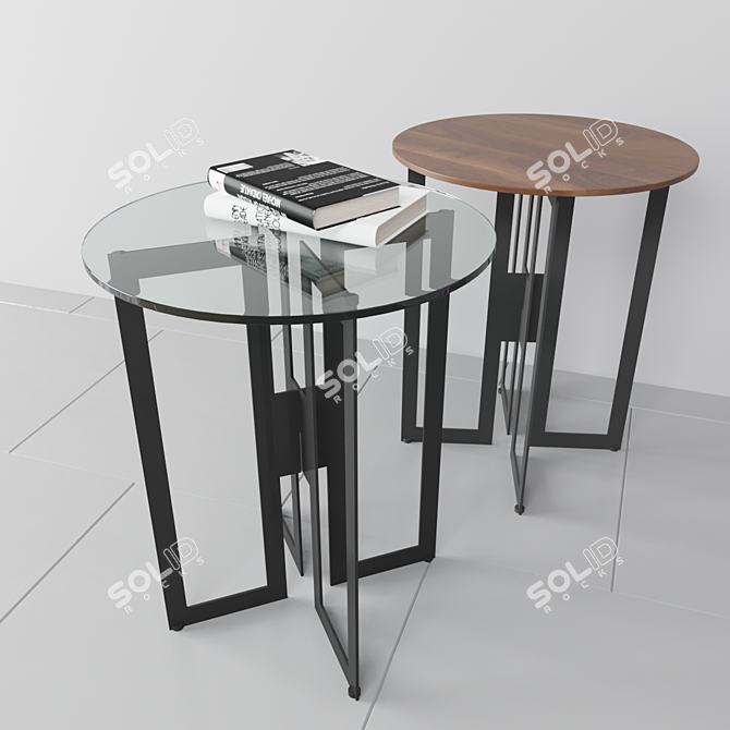 Sleek Metal Modern Table 3D model image 1