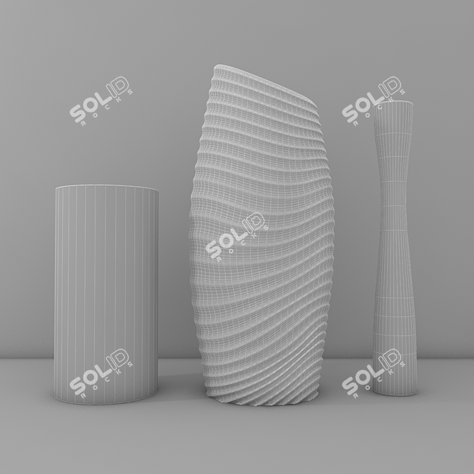 Elegant Black Gracilis Vase (28x14cm)
Stylish White Coco 2 Vase (46x20 3D model image 3