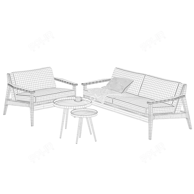 Scandi Sofa & Chair Set 3D model image 3