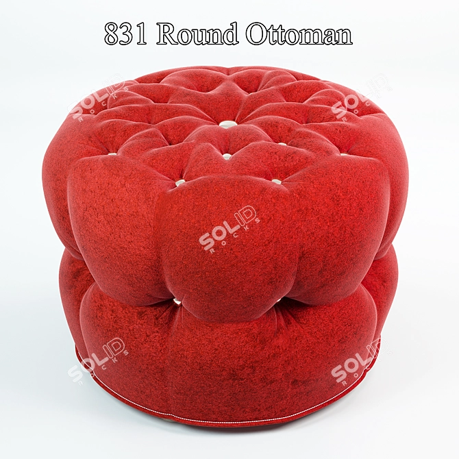 Elegant Round Ottoman 831: Plush Padding & Stylish Design 3D model image 1