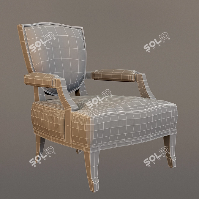 Elegant Shield Back Lounge Chair 3D model image 3