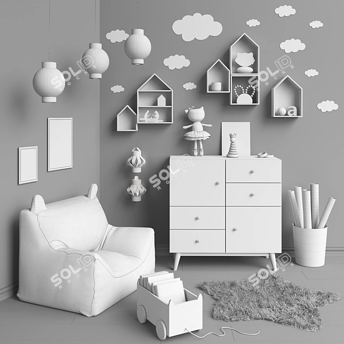 Kid's Furniture and Toy Set 3D model image 3