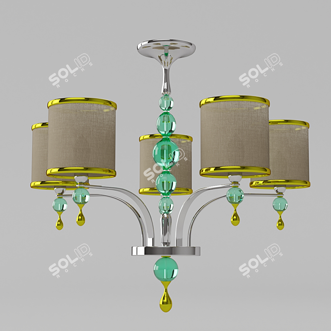 Viga Chrome Glass Chandelier 3D model image 3