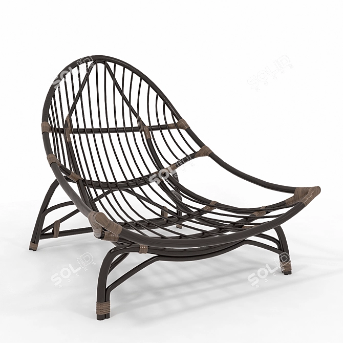 Luxury Rotang Chair: Venice Elegance 3D model image 2