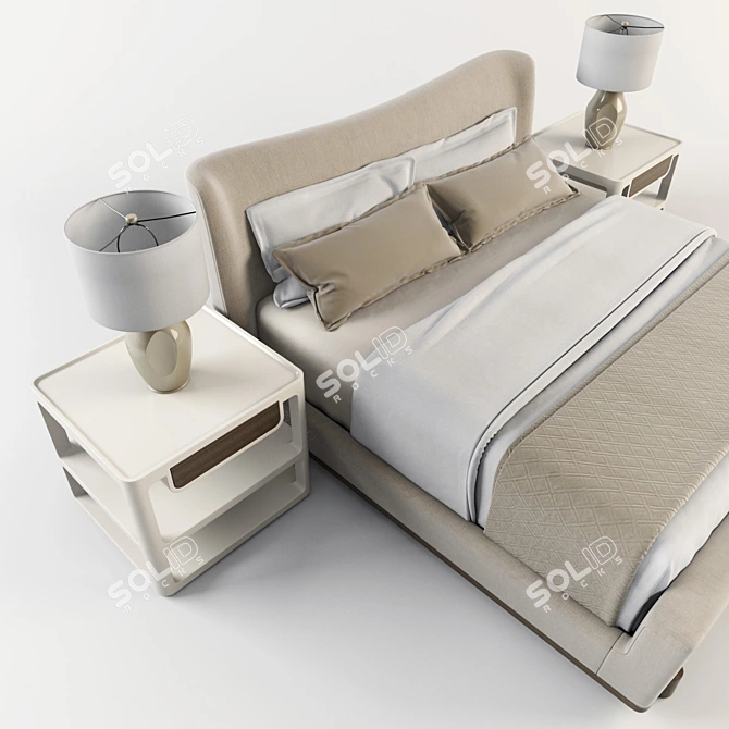 Elegant Eden King Bed: Theodore Alexander Bedroom Set 3D model image 2