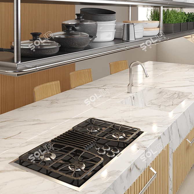 Luxury Kitchen: Arclinea Lignum et lapis 3D model image 2