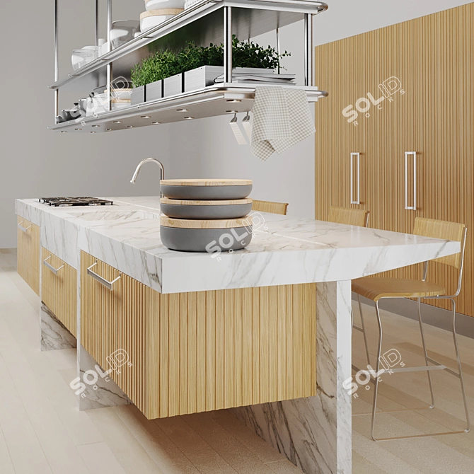 Luxury Kitchen: Arclinea Lignum et lapis 3D model image 3