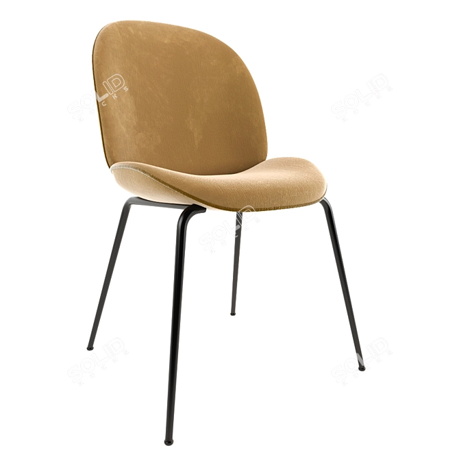 Sleek Beetle Dining Chair 3D model image 2