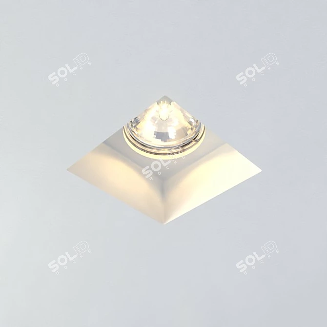 Customizable Recessed Ceiling Spotlight 3D model image 1
