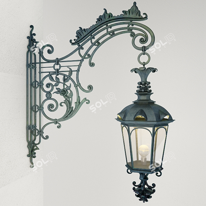 Elegant Iron Wall Sconce 3D model image 1