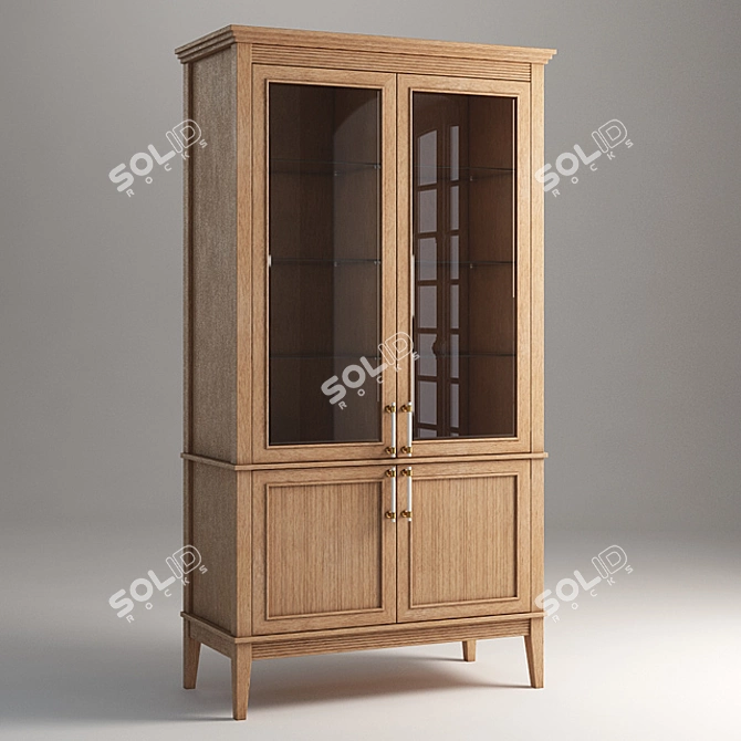 Elegant Trevis Large Cabinet 3D model image 1